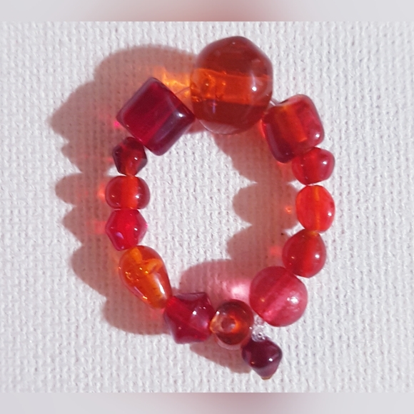 Red Scarf Women's Ring Handmade Jewelry s8-9 NEW - Picture 3 of 13